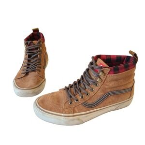 Vans Men's Sk8-Hi MTE Leather Glazed Ginger Sz 6.5 Scotchgard Flannel High Top